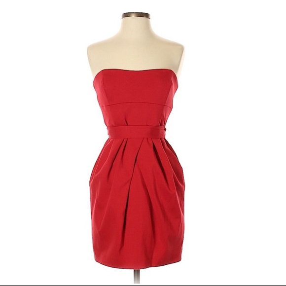 NWOT CYNTHIA STEFFE - Gorgeous Red Strapless Dress, Size 4 - Picture 2 of 5